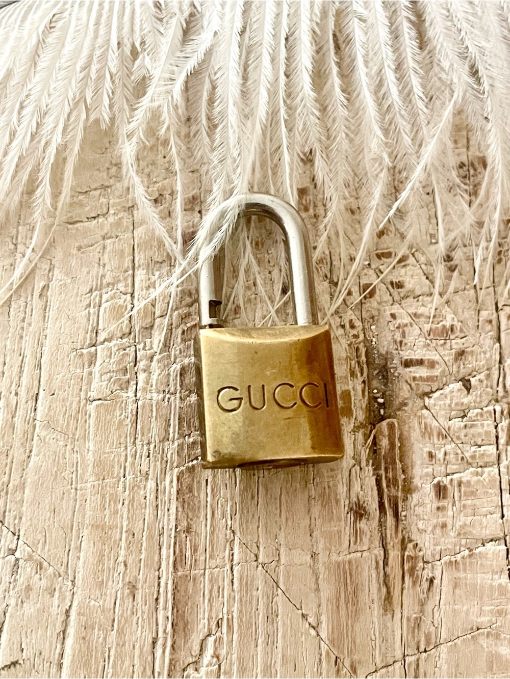 VINTAGE GUCCI | Brass Padlock with Silver Shackle - Gold